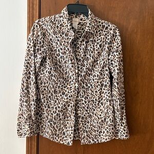 J. Crew Animal Print Cotton Shirt
